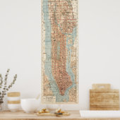 kaart van New York (1894) Poster (Keuken)