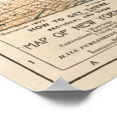 kaart van New York (1894) Poster (Hoek)