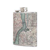  kaart van New York (1897) Heupfles (Links)