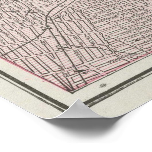  kaart van New York (1901) Poster (Hoek)