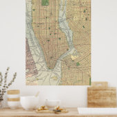  kaart van New York (1910) Poster (Keuken)