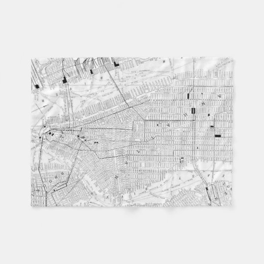  kaart van New York (1911) Fleece Deken (Voorkant (Horizontaal))