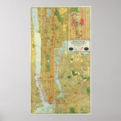  kaart van New York (1918) Poster (Voorkant)