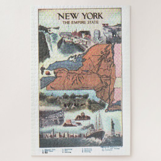  kaart van New York (1921) Legpuzzel (Verticaal)