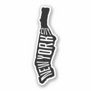 Kaart van New York - Abstracte reizen Sticker