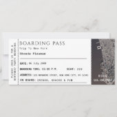 Kaart van New York Boarding Pass vliegticket (Voorkant)