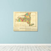 Kaart van New York Canvas Afdruk (Insitu (Houten vloer))