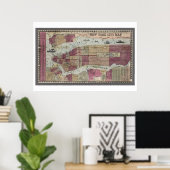 Kaart van New York City (1857) Poster (Thuiskantoor)