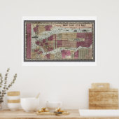 Kaart van New York City (1857) Poster (Keuken)