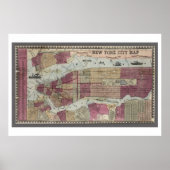 Kaart van New York City (1857) Poster (Voorkant)