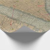  kaart van New York City Manhattan Cadeaupapier (Hoek)