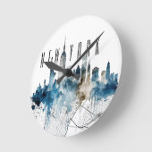 Kaart van New York City met waterverf skyline Ronde Klok (Hoek)