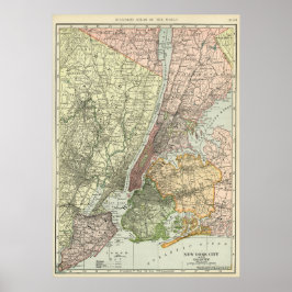 kaart van New York City Poster