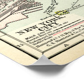 kaart van New York City Streets Poster (Hoek)