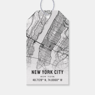 Kaart van New York City   Trouwgunst Cadeaulabel