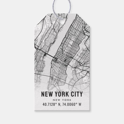Kaart van New York City | Trouwgunst Cadeaulabel (Voorkant)