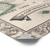  kaart van New York en Brooklyn 1860 Poster (Hoek)