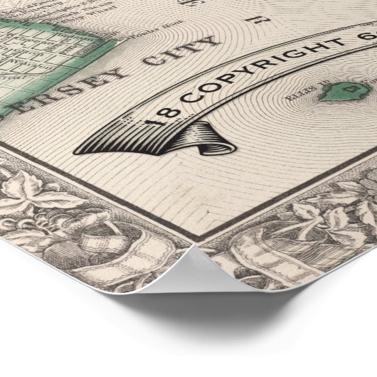  kaart van New York en Brooklyn 1860 Poster (Hoek)