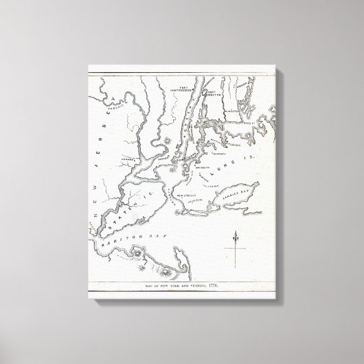 Kaart van New York en de omgeving Canvas Afdruk (Voorkant)