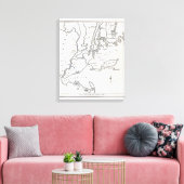Kaart van New York en de omgeving Canvas Afdruk (Insitu (Woonkamer))