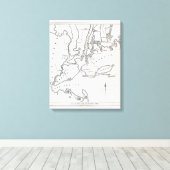 Kaart van New York en de omgeving Canvas Afdruk (Insitu (Houten vloer))