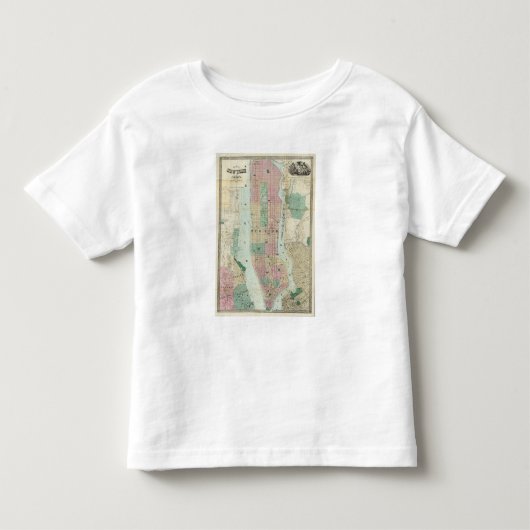 Kaart van New York en van de Vicinity Kinder Shirts (Voorkant)
