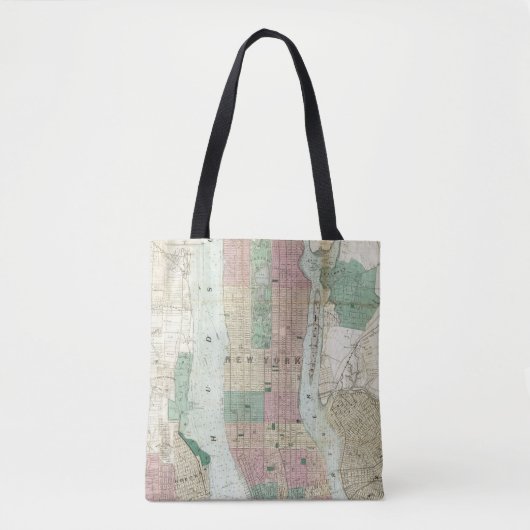 Kaart van New York en van de Vicinity Tote Bag (Voorkant)