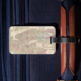  kaart van New York - Gepersonaliseerd Bagagelabel