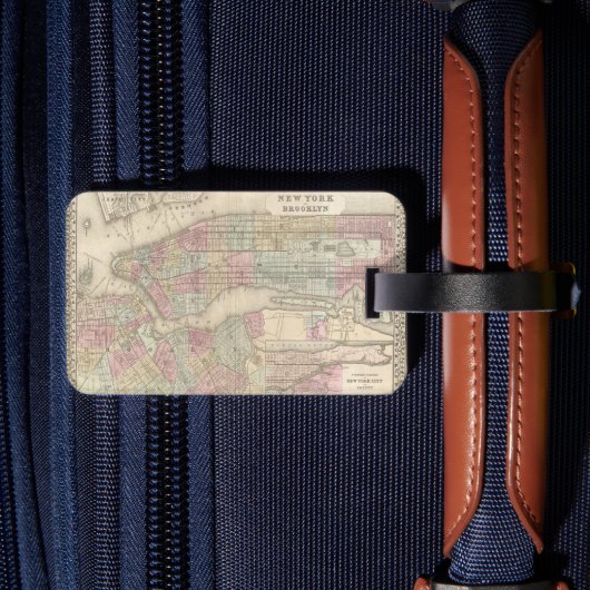  kaart van New York - Gepersonaliseerd Bagagelabel (Achterkant Insitu 2)