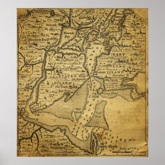  kaart van New York Poster