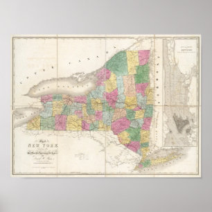 Kaart van New York Poster