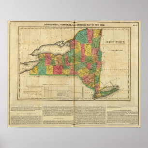 Kaart van New York Poster