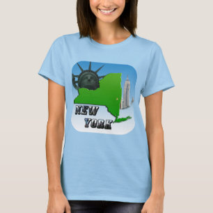 Kaart van New York, Vrijheidsbeeld, Monument voor  T-shirt