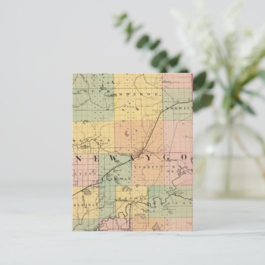 Kaart van Newaygo County, Michigan (Staand voorkant)