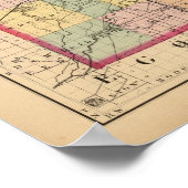 Kaart van Newaygo County, Michigan Poster (Hoek)