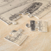 kaart van Newcastle England (1851) Legpuzzel (Zijkant)