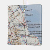 kaart van Newcastle England Keramisch Ornament (Links)