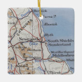 kaart van Newcastle England Keramisch Ornament (Voorkant)
