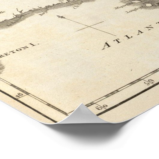 Kaart van Newfoundland Poster (Hoek)