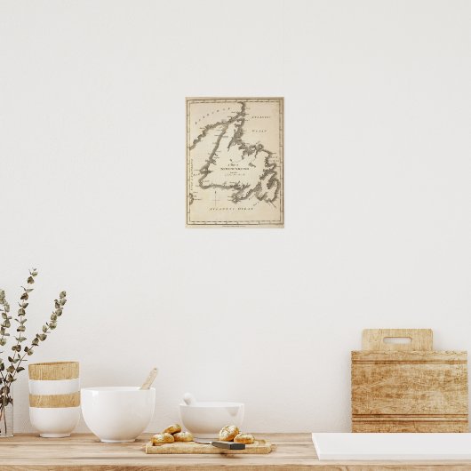 Kaart van Newfoundland Poster (Keuken)