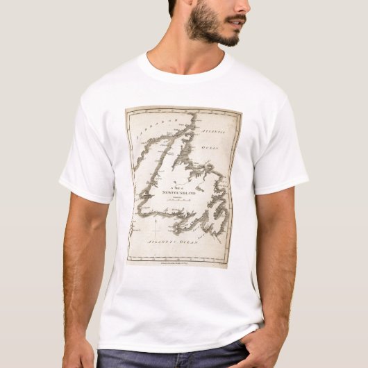 Kaart van Newfoundland T-shirt (Voorkant)