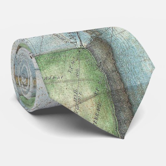  kaart van Niagara Herfst NY (1843) Stropdas (Opgerold)