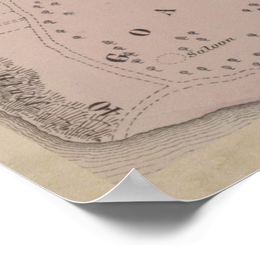  kaart van Niagara Herfsten NY (1875) Poster (Hoek)