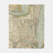  kaart van Niagara Herfsten NY (1893) Fleece Deken (Voorkant)