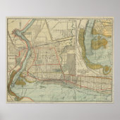  kaart van Niagara Herfsten NY (1893) Poster (Voorkant)