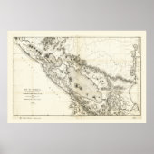 Kaart van Nicaragua (1873) Poster (Voorkant)