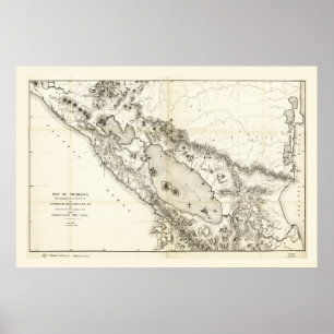 Kaart van Nicaragua (1873) Poster