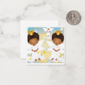 Kaart van niet-binaire kerstangels notitiekaartje (Voorkant / Achterkant in situ)