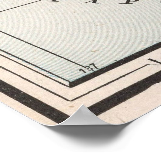 kaart van Nieuw-Guinea (1901) Poster (Hoek)