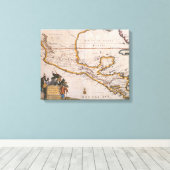 Kaart van Nieuw-Spanje |New Galicia & Guatemala, 1 Canvas Afdruk (Insitu (Houten vloer))
